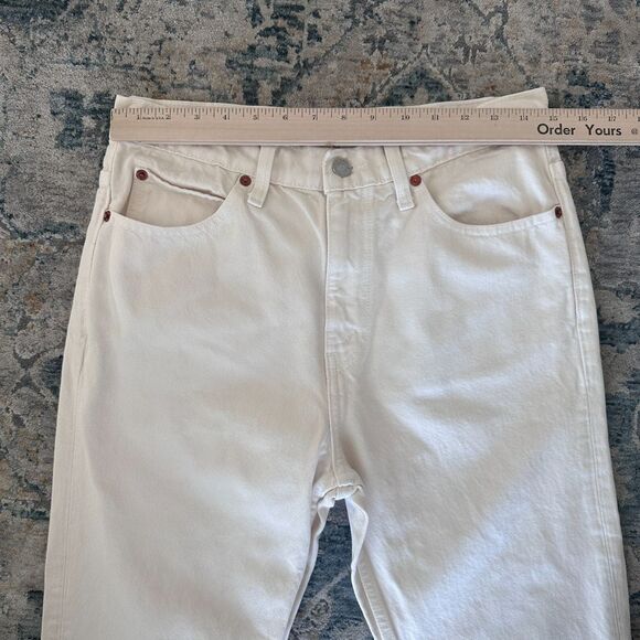 Re/Done Jeans Womens 29 Bootcut High Waist 70s Crop Boot Cream White Minimalist - Picture 8 of 13
